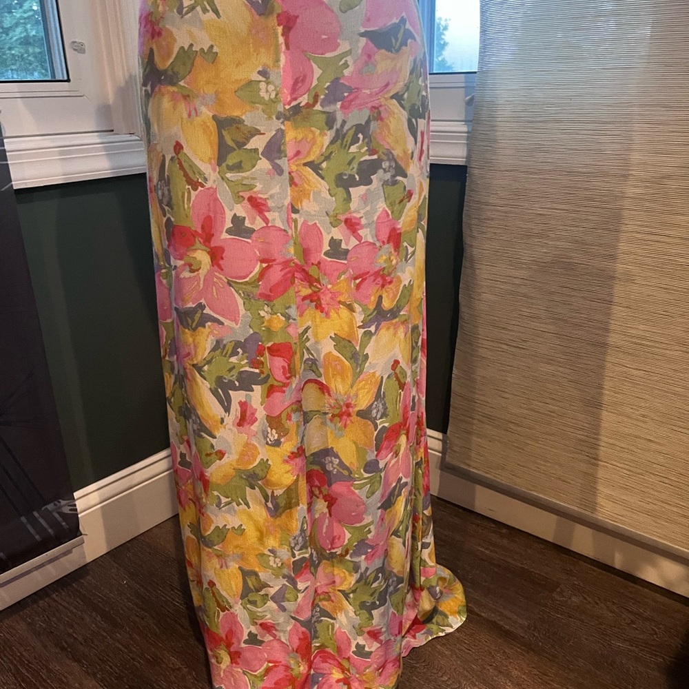 Lucy Paris Vibrant Floral Backless Midi Halter Dress - Picture 2 of 8